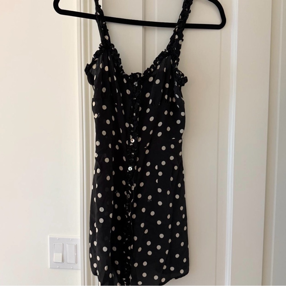 Realisation Par Black Dress with White Polka Dots